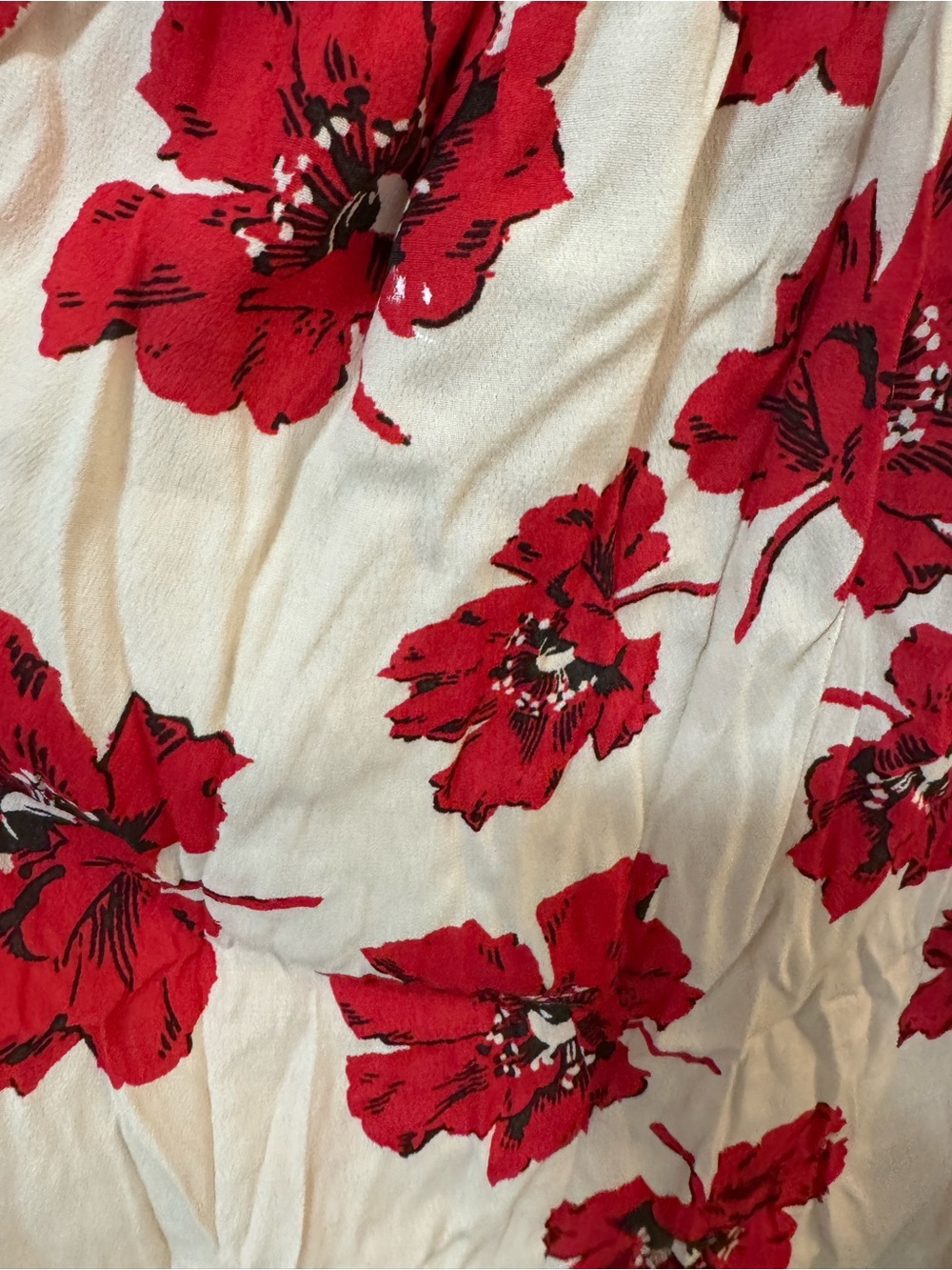 ba&sh Kiara Floral Print Dress Off Shoulder Red Beige Size Small $315 - Picture 4 of 11